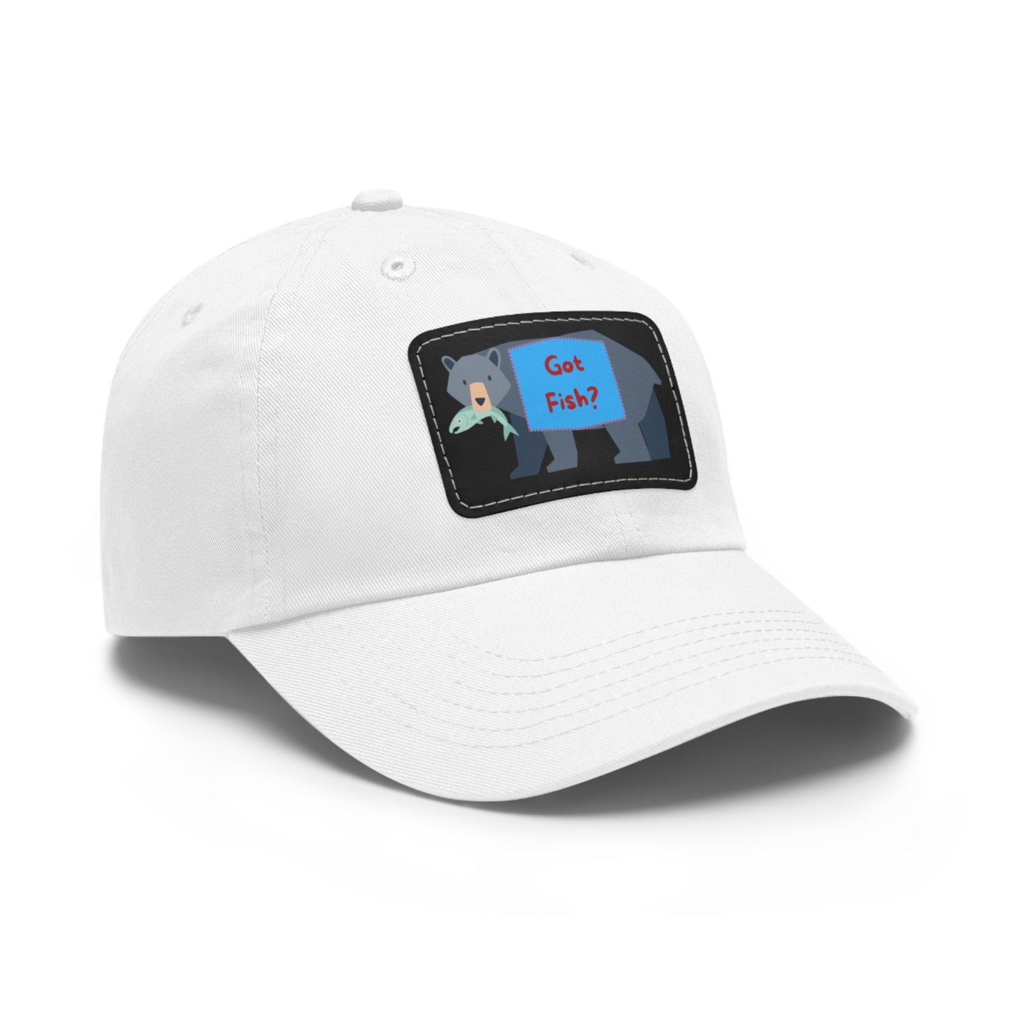 Dad Hat with Leather Patch (Rectangle) - GOT FISH BEAR