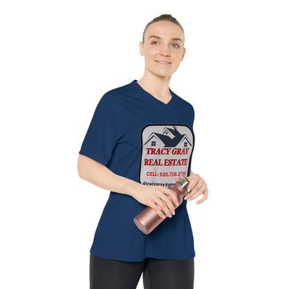 TG REALTY - Women's Performance V-Neck T-Shirt LARGE LOGO