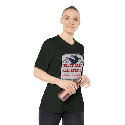 TG REALTY - Women's Performance V-Neck T-Shirt LARGE LOGO