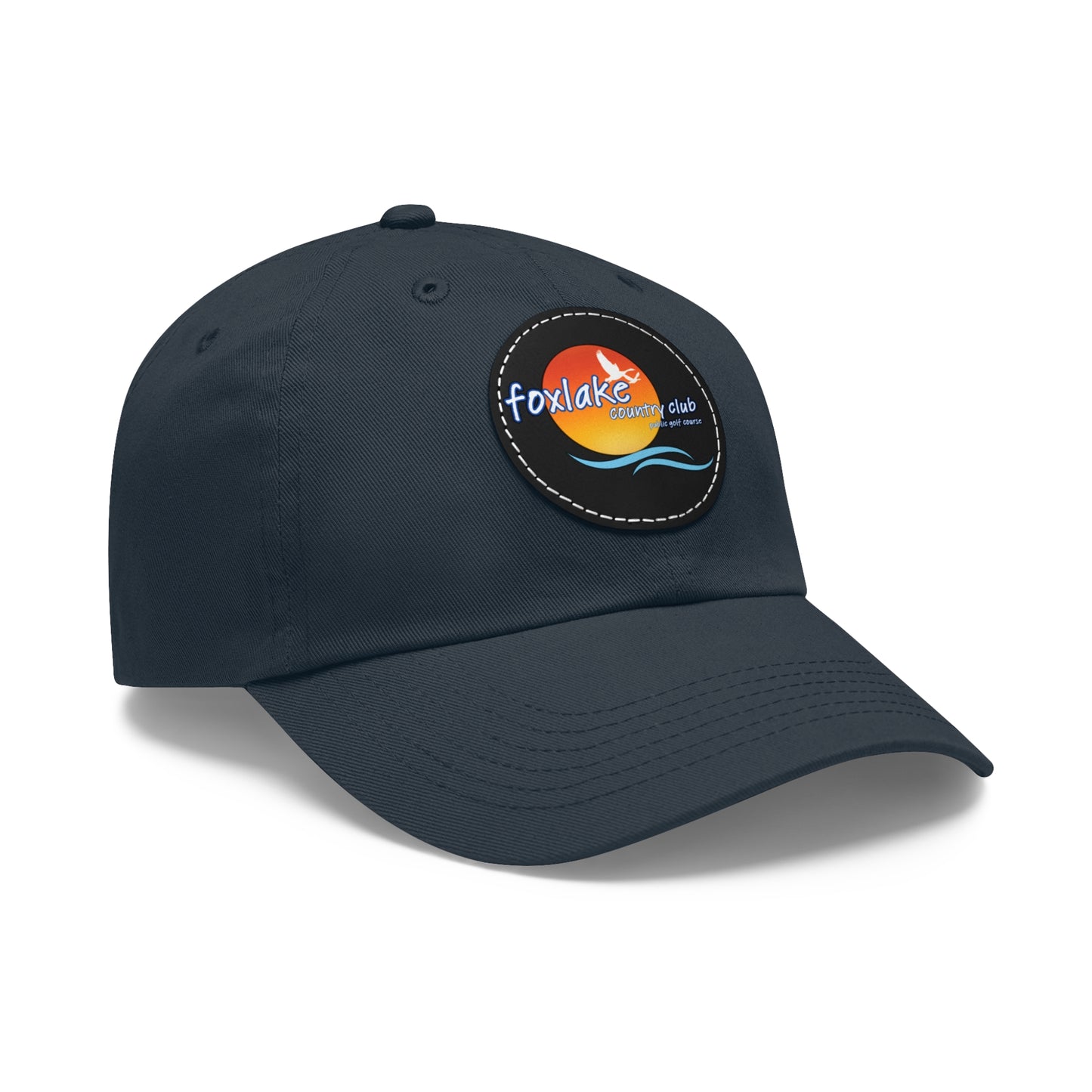 Fox Lake CC Dad Hat with Leather Patch (Round)