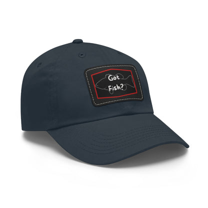 Got Fish? Dad Hat with Leather Patch (Rectangle)