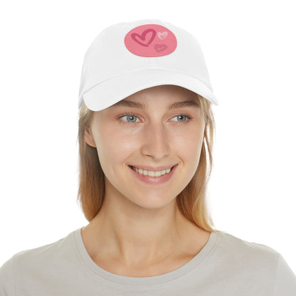 Full Heart Mom Hat with Leather Patch (Round)