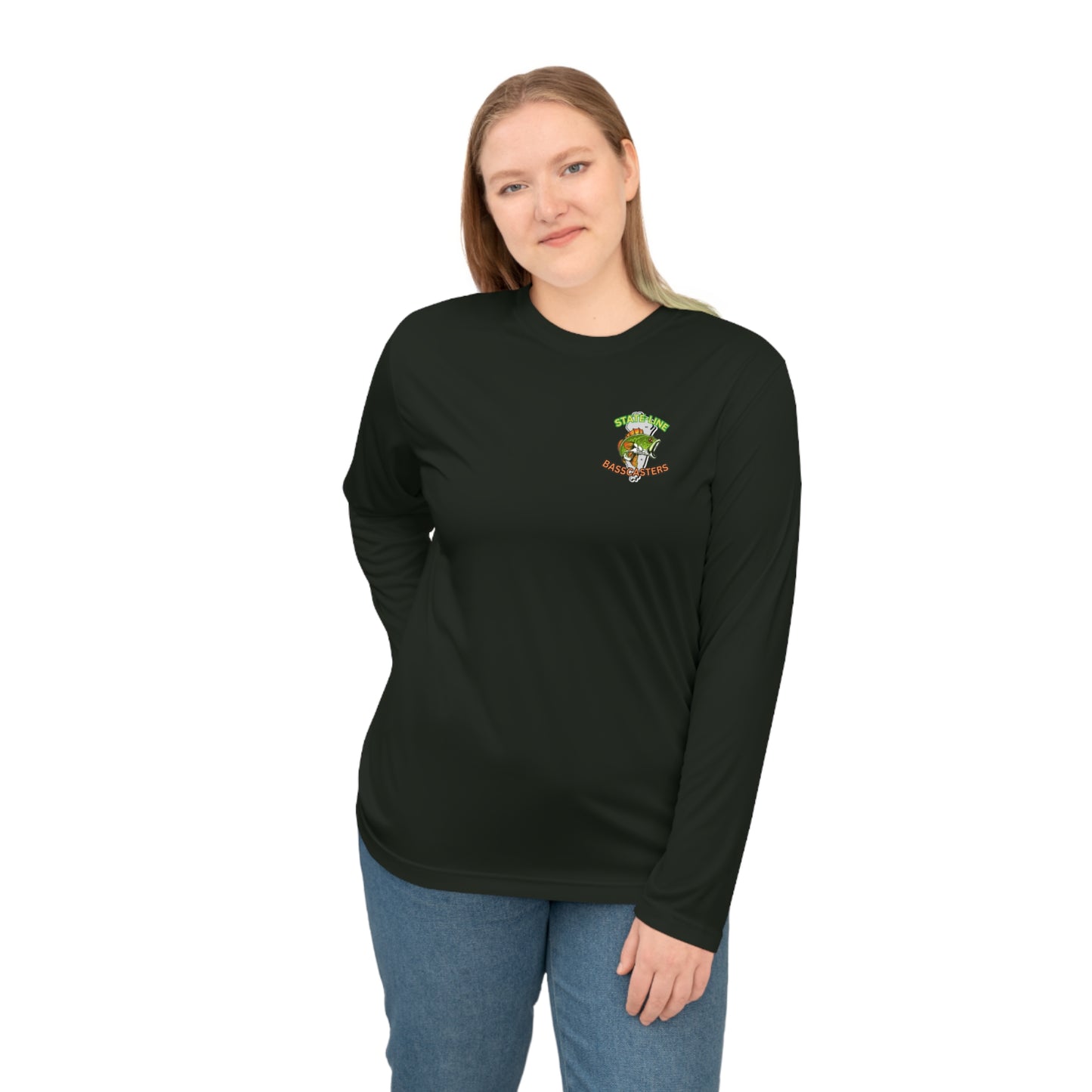 State-Line Basscasters - Unisex Performance Long Sleeve Shirt - FRONT SMALL