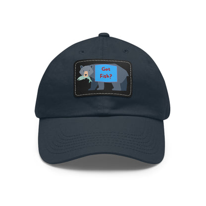 Dad Hat with Leather Patch (Rectangle) - GOT FISH BEAR