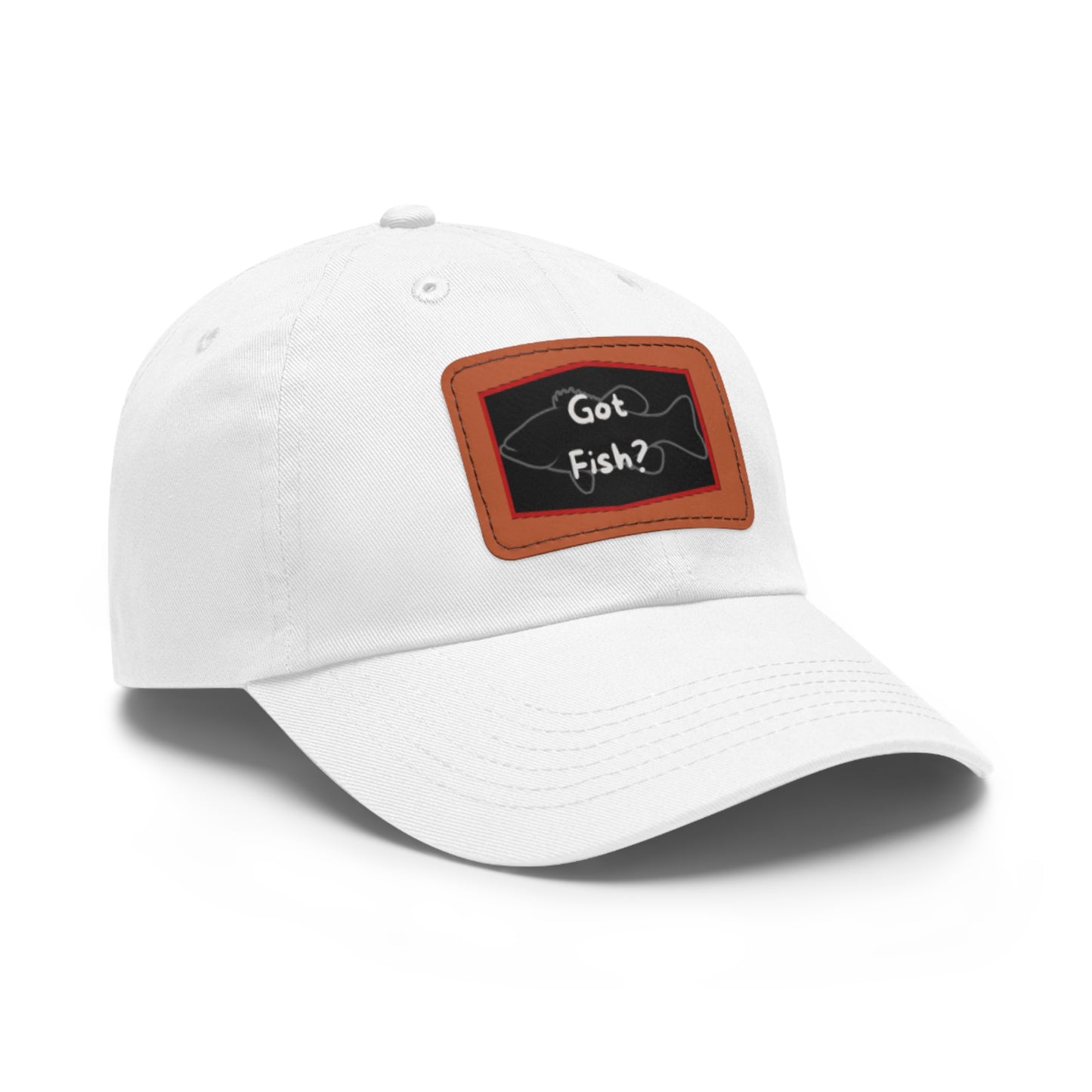 Got Fish? Dad Hat with Leather Patch (Rectangle)