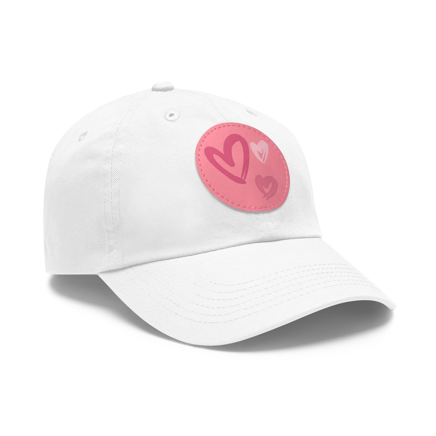 Full Heart Mom Hat with Leather Patch (Round)