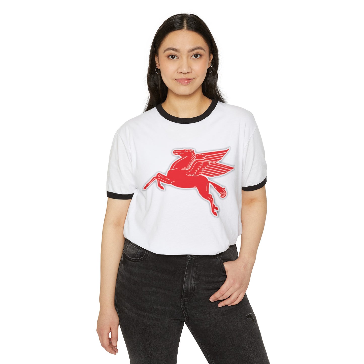 Fun - Unisex Cotton Ringer T-Shirt - Pegasus