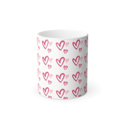 Hearts Color Morphing Mug, 11oz - White