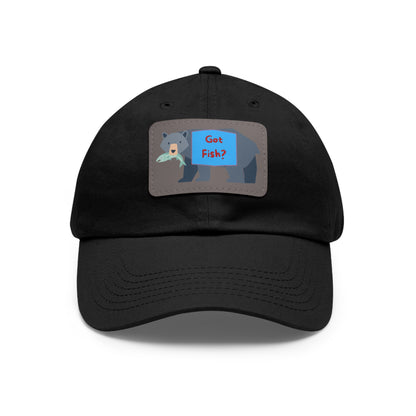 Dad Hat with Leather Patch (Rectangle) - GOT FISH BEAR