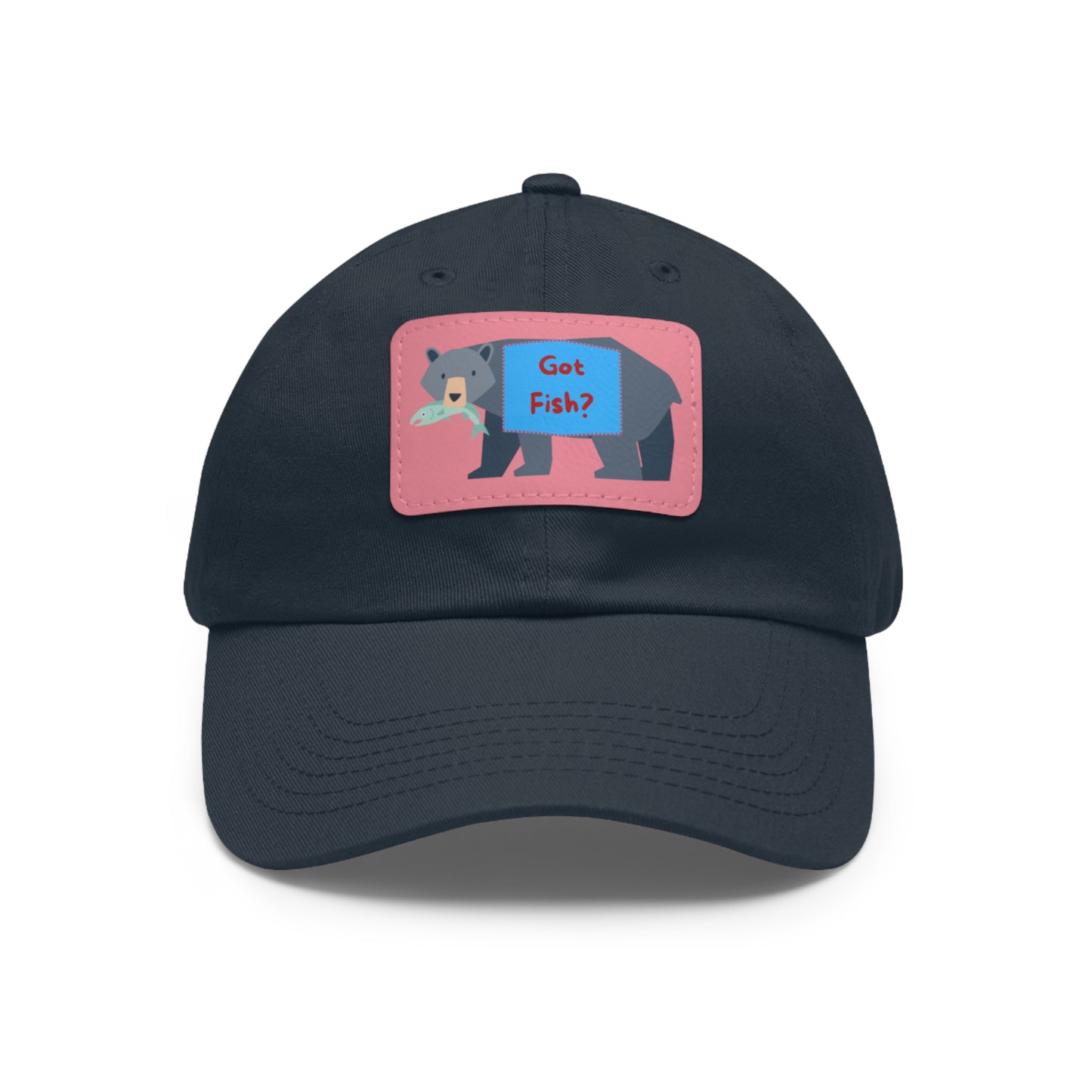 Dad Hat with Leather Patch (Rectangle) - GOT FISH BEAR