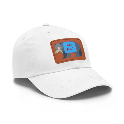 Dad Hat with Leather Patch (Rectangle) - GOT FISH BEAR