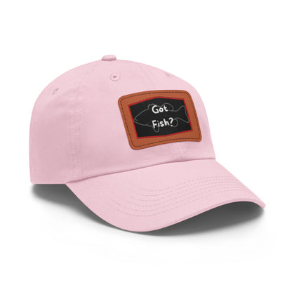 Got Fish? Dad Hat with Leather Patch (Rectangle)