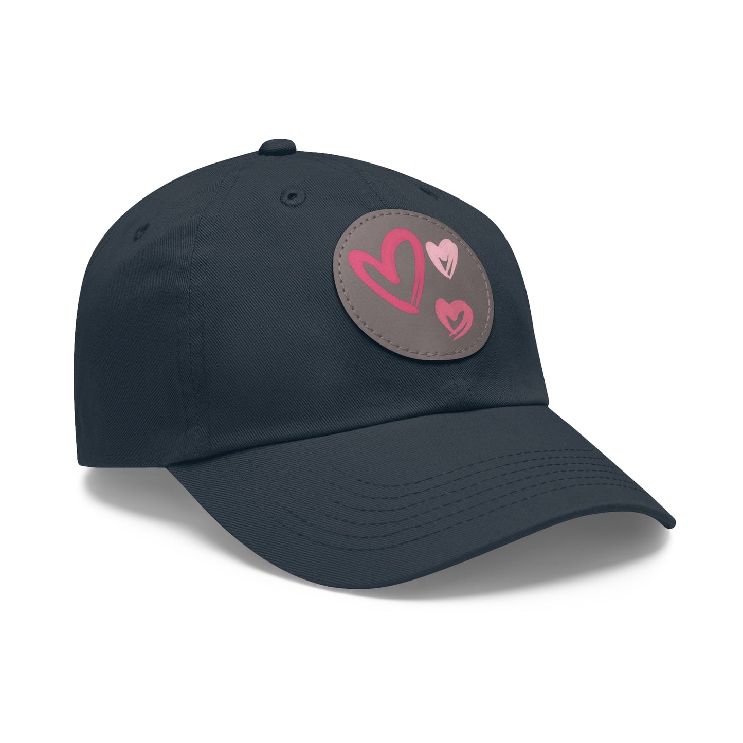 Full Heart Mom Hat with Leather Patch (Round)