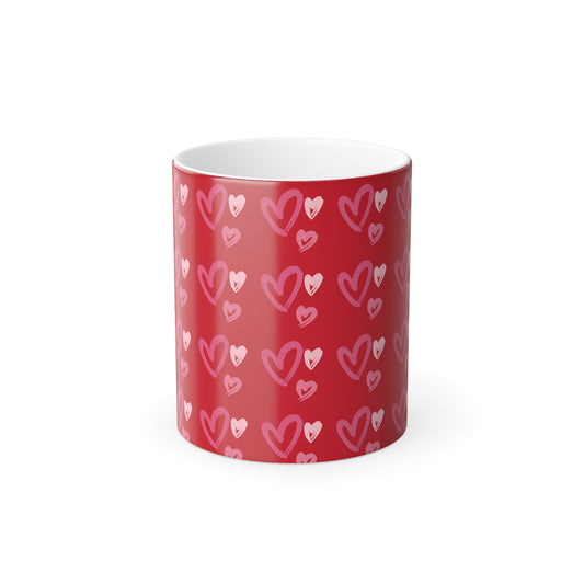 Full Heart Color Morphing Mug, 11oz - Red