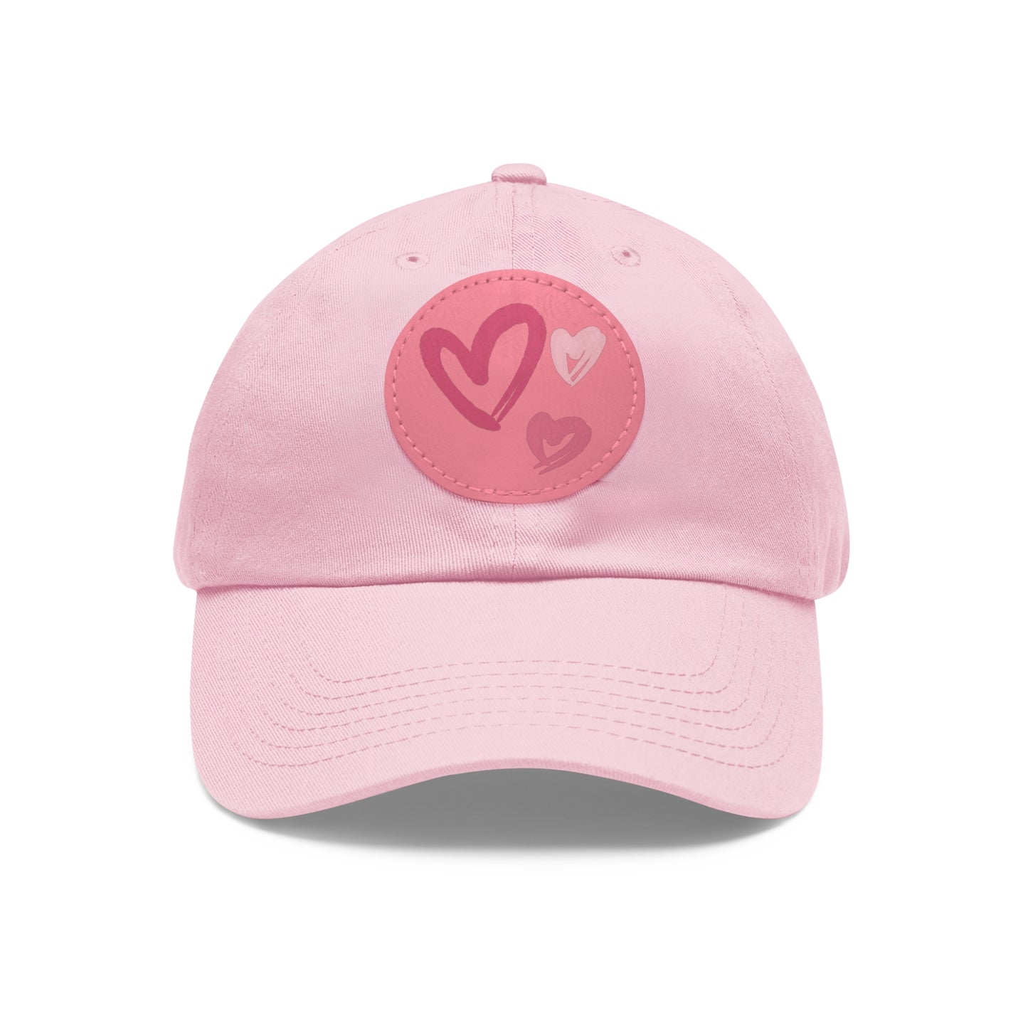 Full Heart Mom Hat with Leather Patch (Round)