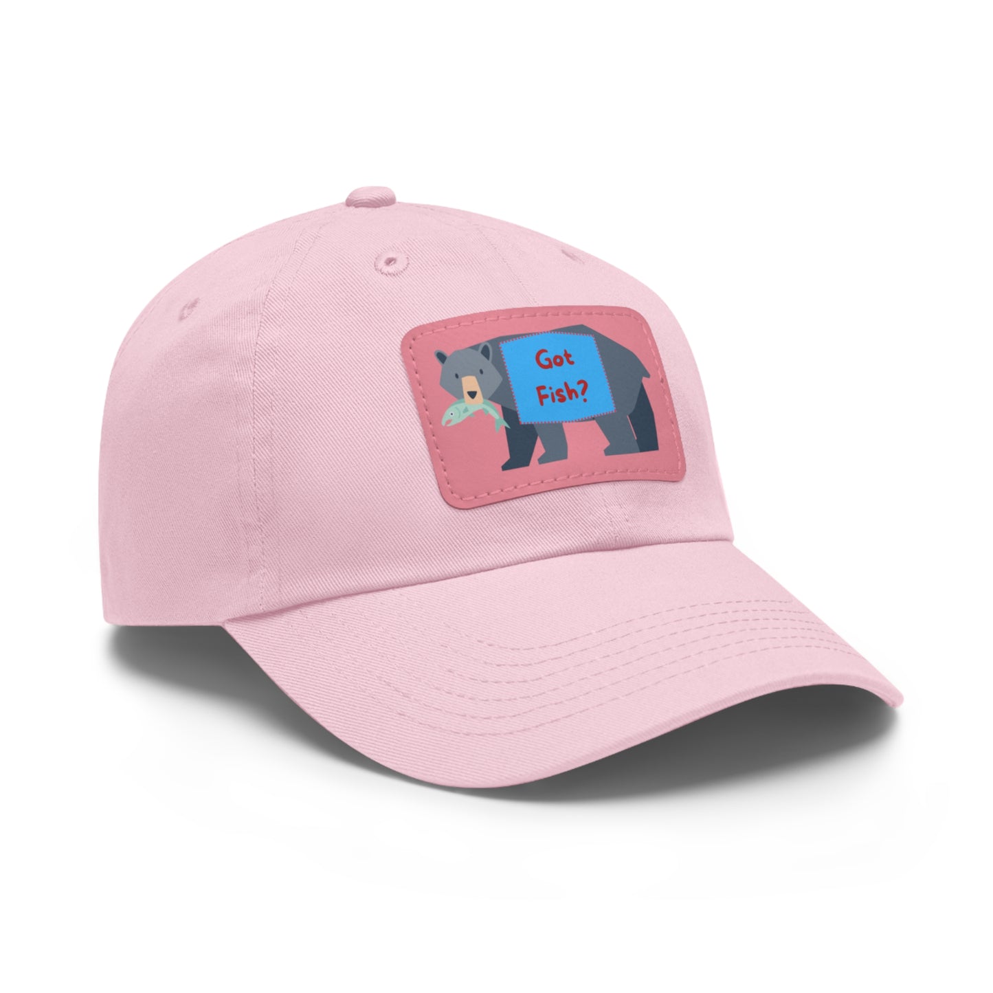 Dad Hat with Leather Patch (Rectangle) - GOT FISH BEAR