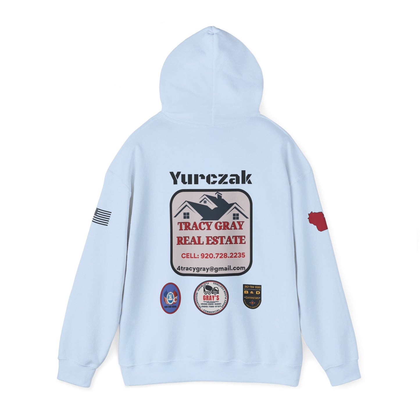 Yur-Sack - Unisex Heavy Blend™ Hooded Sweatshirt - BLACK FONT W/FLAGS