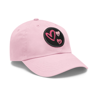 Full Heart Mom Hat with Leather Patch (Round)