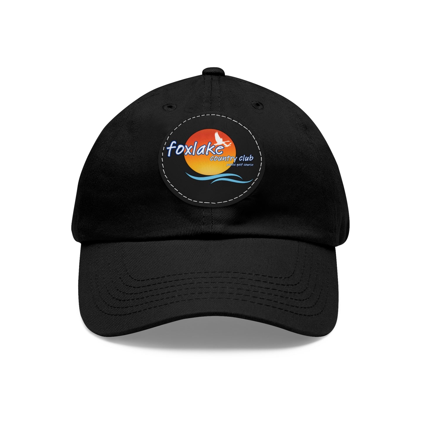 Fox Lake CC Dad Hat with Leather Patch (Round)