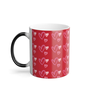 Full Heart Color Morphing Mug, 11oz - Red