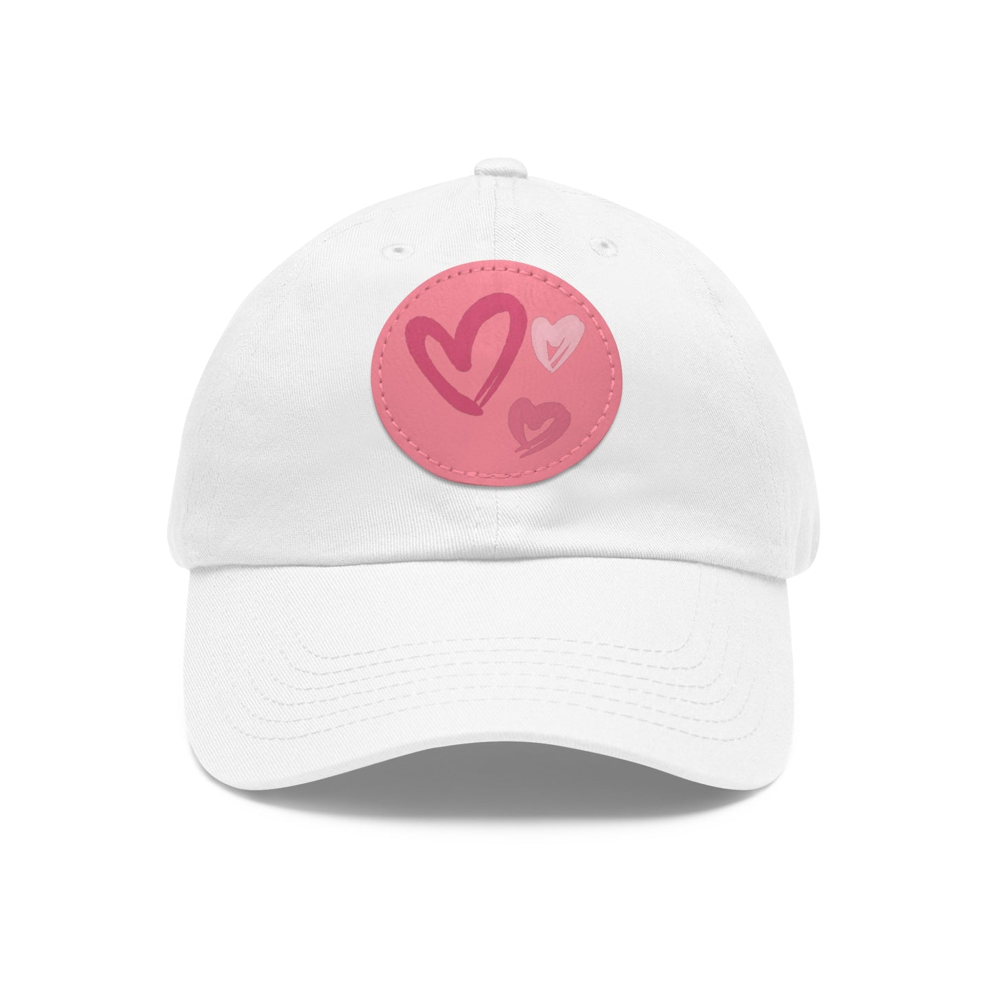 Full Heart Mom Hat with Leather Patch (Round)