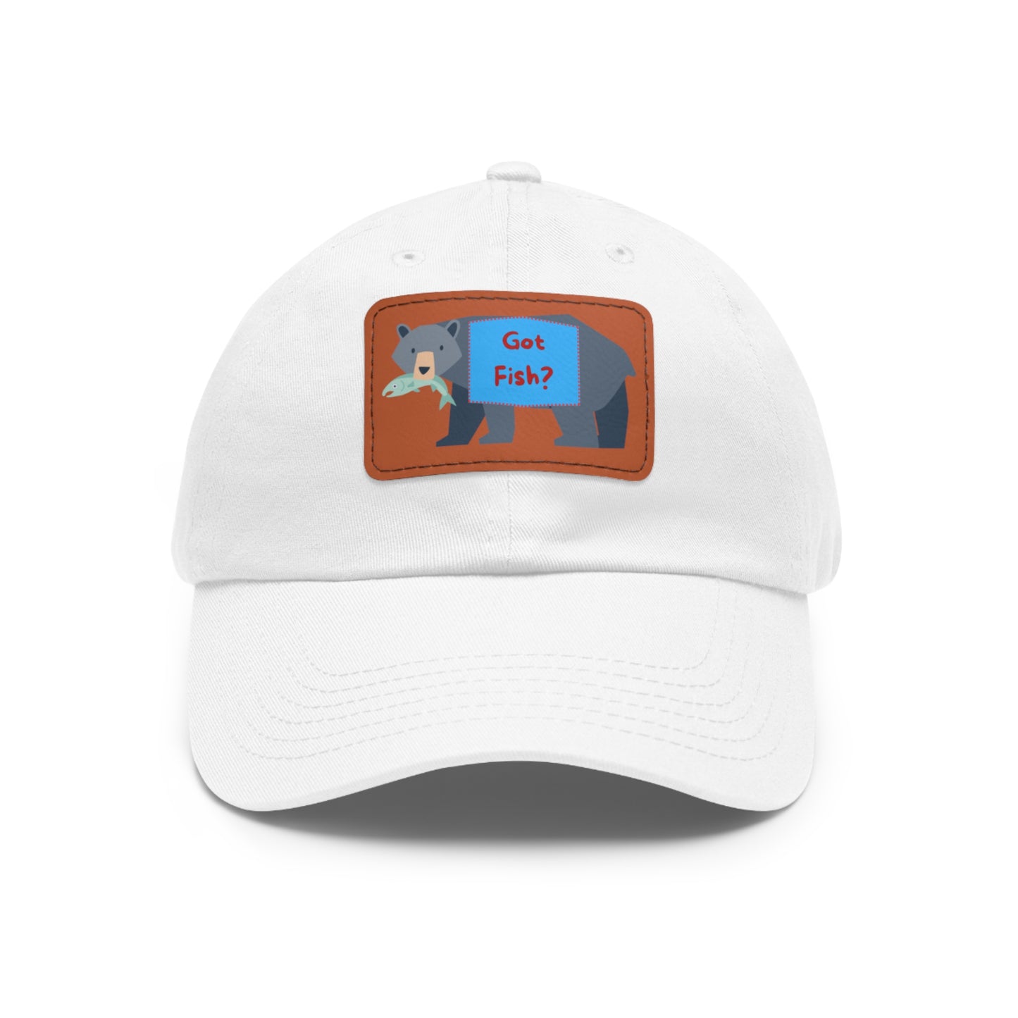 Dad Hat with Leather Patch (Rectangle) - GOT FISH BEAR