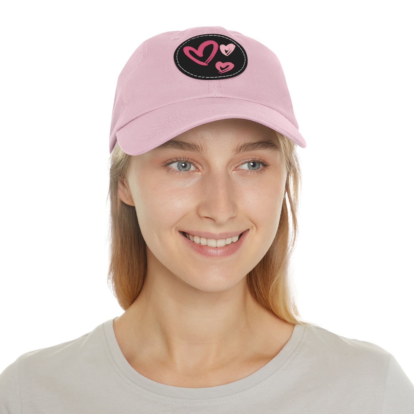 Full Heart Mom Hat with Leather Patch (Round)