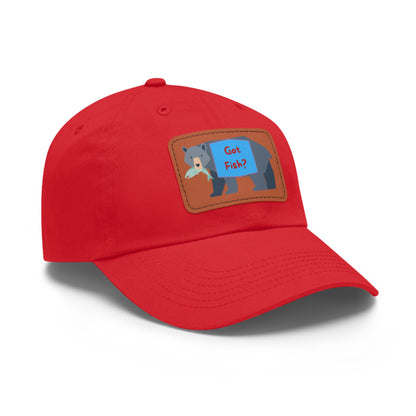 Dad Hat with Leather Patch (Rectangle) - GOT FISH BEAR