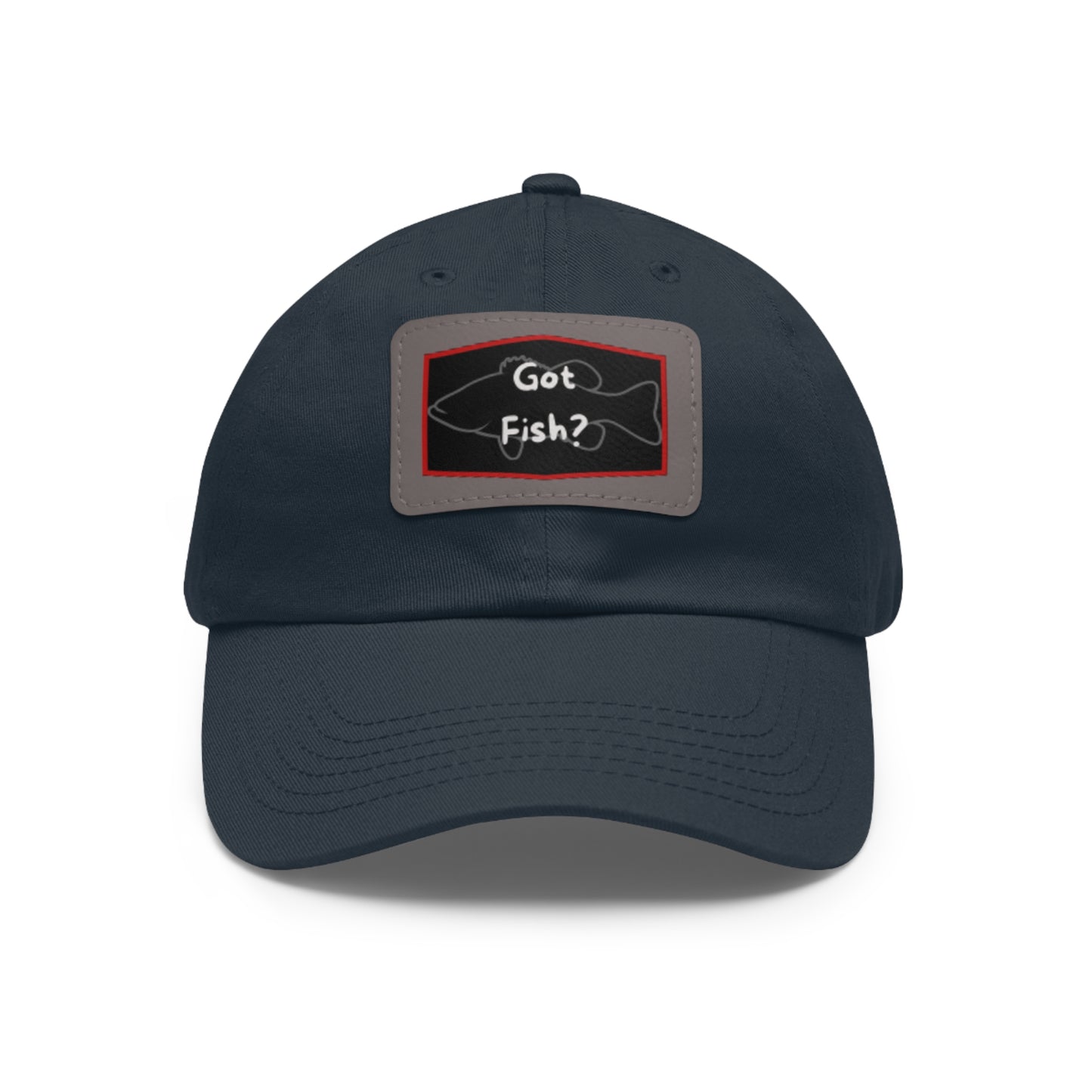 Got Fish? Dad Hat with Leather Patch (Rectangle)