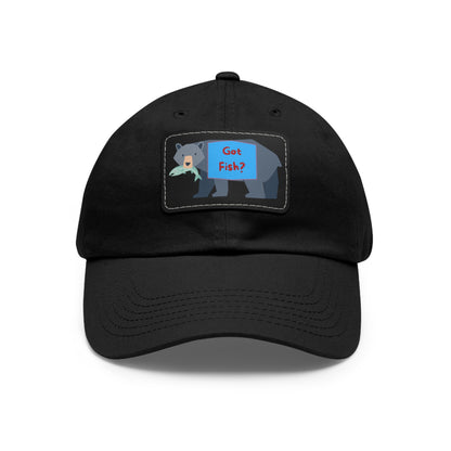 Dad Hat with Leather Patch (Rectangle) - GOT FISH BEAR