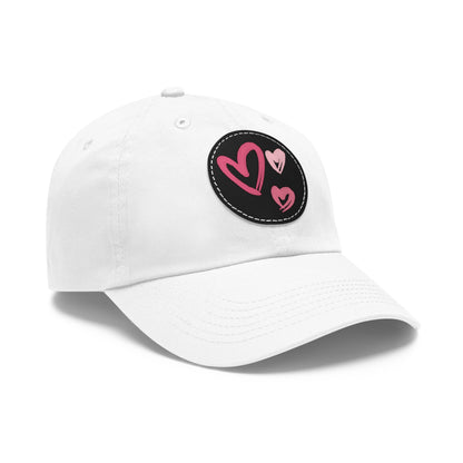 Full Heart Mom Hat with Leather Patch (Round)