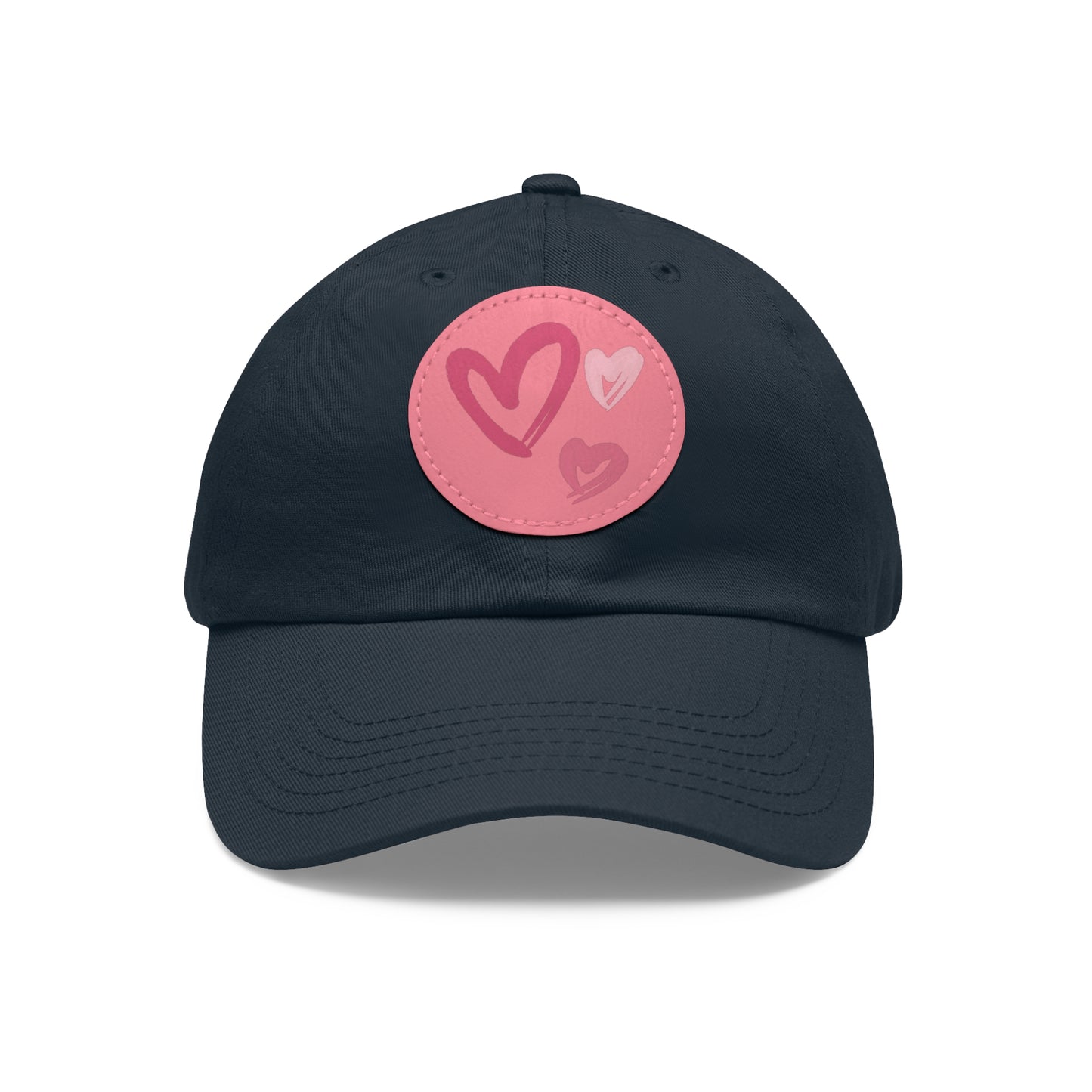 Full Heart Mom Hat with Leather Patch (Round)