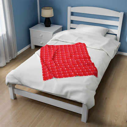 Full Heart Velveteen Plush Blanket - Hearts Red