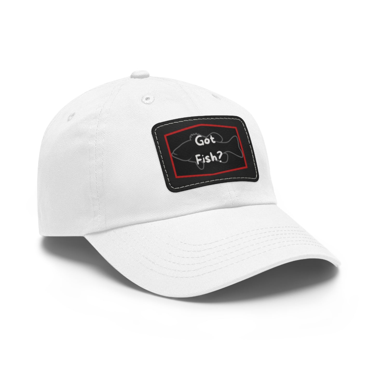 Got Fish? Dad Hat with Leather Patch (Rectangle)