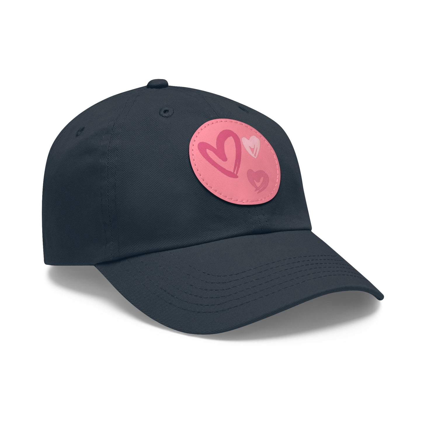 Full Heart Mom Hat with Leather Patch (Round)