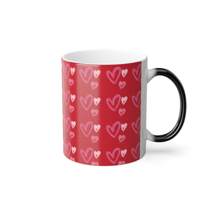 Full Heart Color Morphing Mug, 11oz - Red