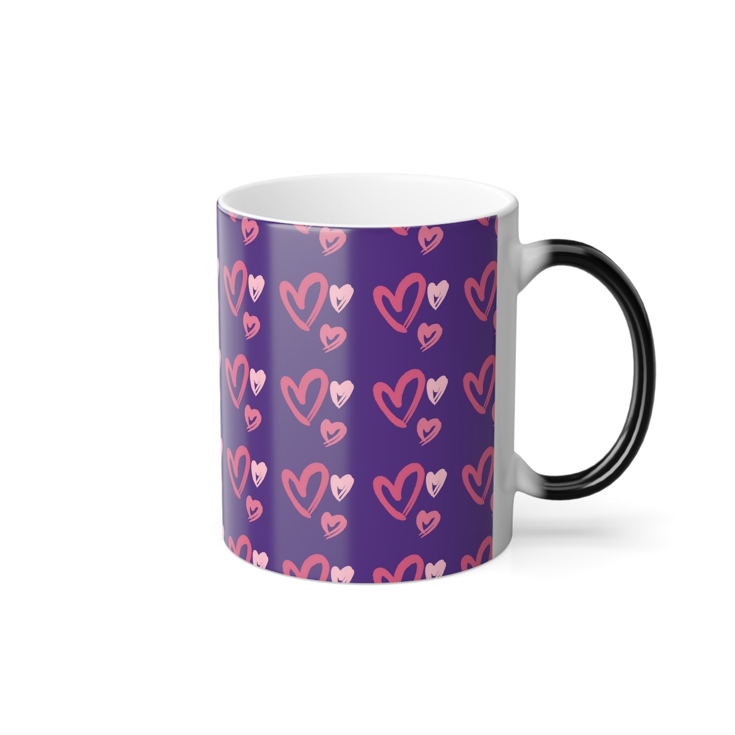 Hearts Color Morphing Mug, 11oz - Purple