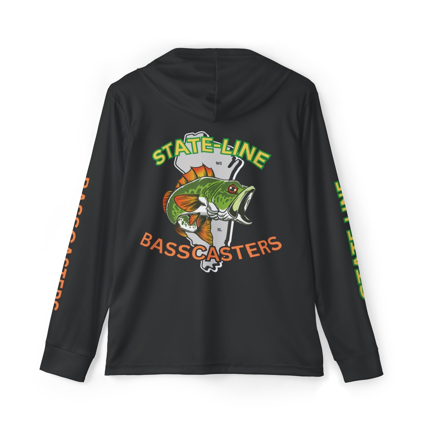 State-Line Basscasters - Men's Sports Warmup Hoodie - BLACK