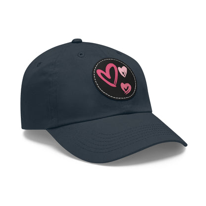 Full Heart Mom Hat with Leather Patch (Round)