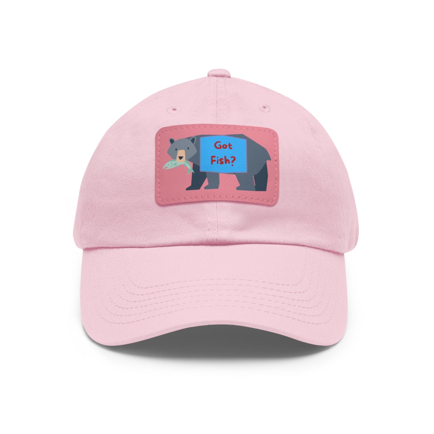 Dad Hat with Leather Patch (Rectangle) - GOT FISH BEAR