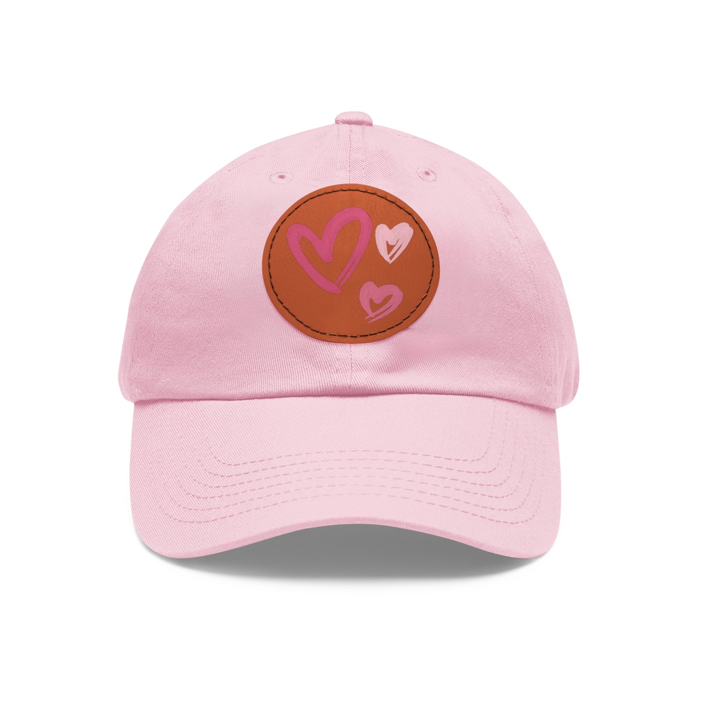 Full Heart Mom Hat with Leather Patch (Round)