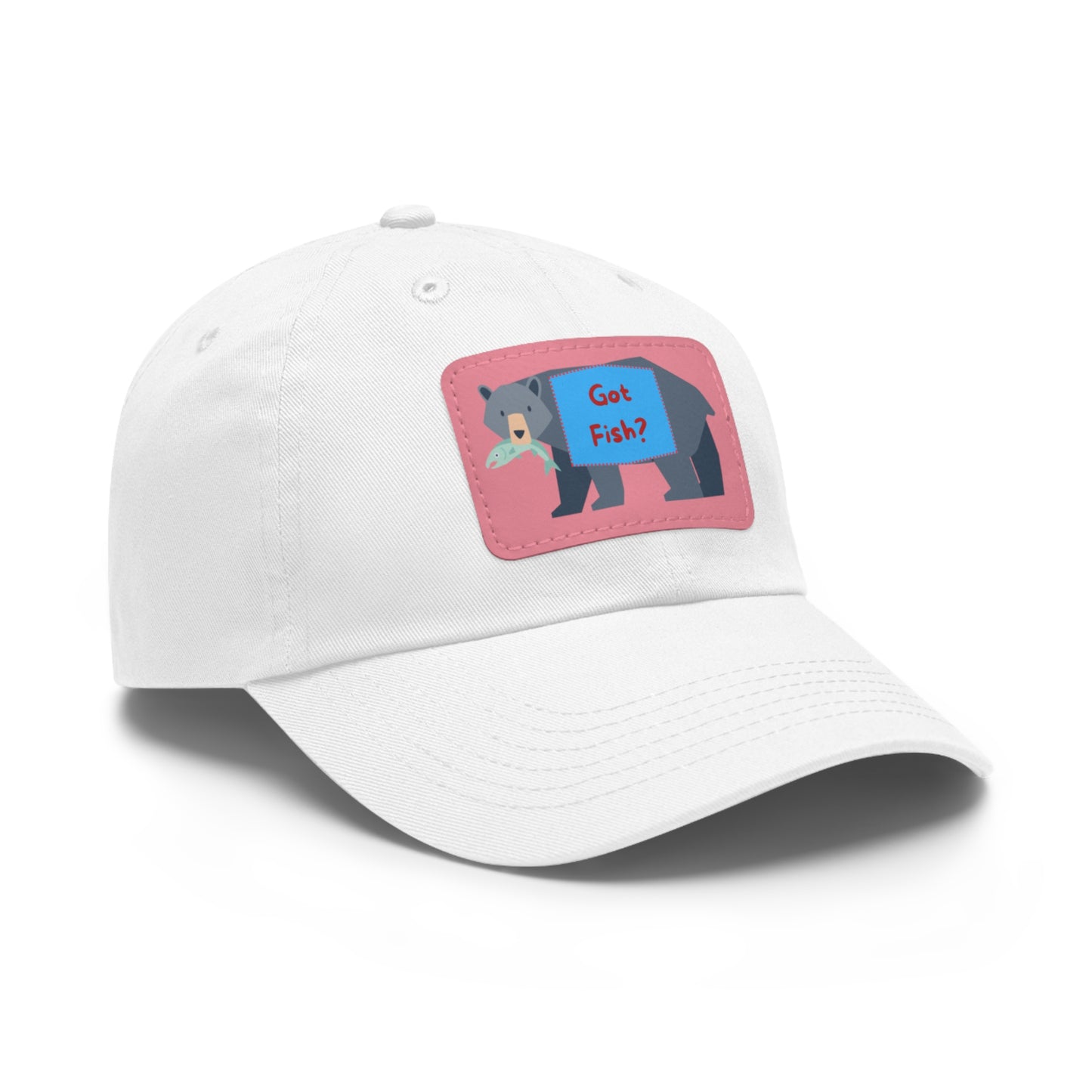 Dad Hat with Leather Patch (Rectangle) - GOT FISH BEAR