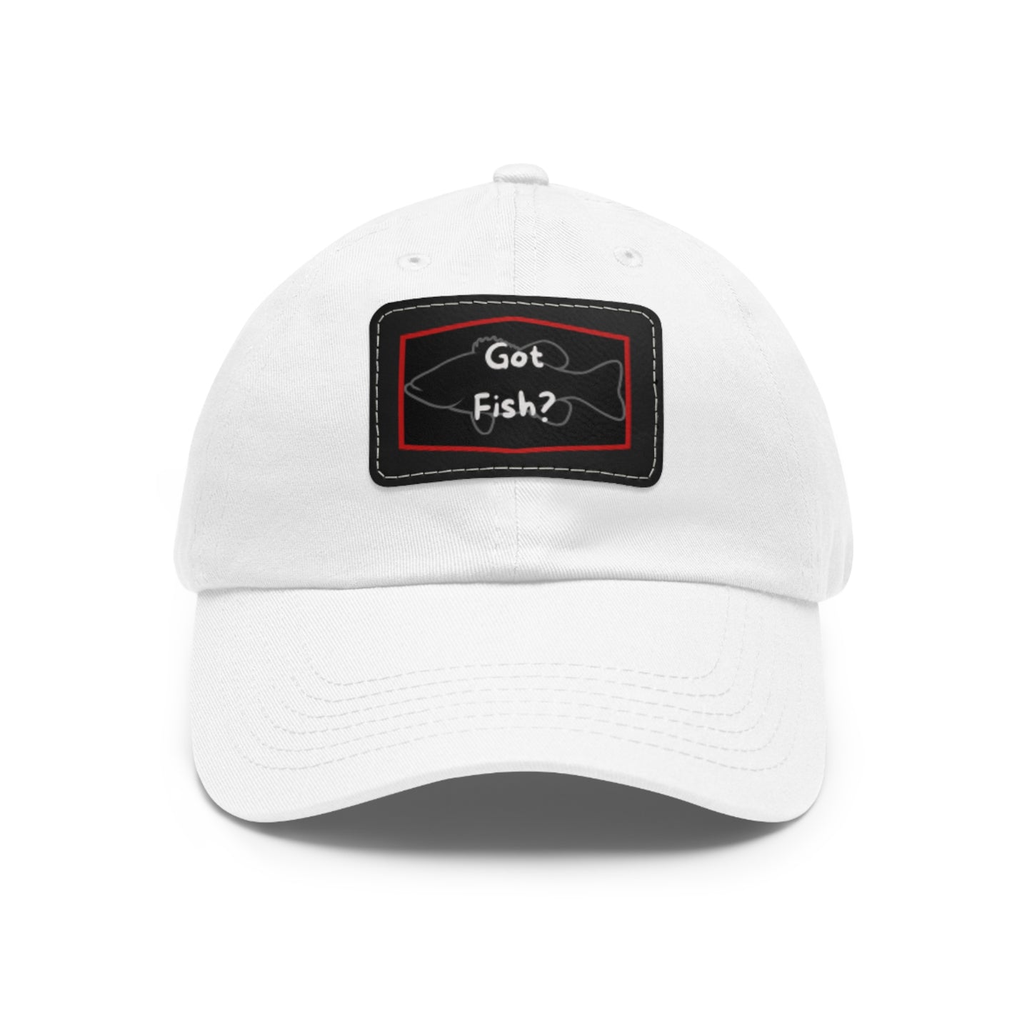 Got Fish? Dad Hat with Leather Patch (Rectangle)