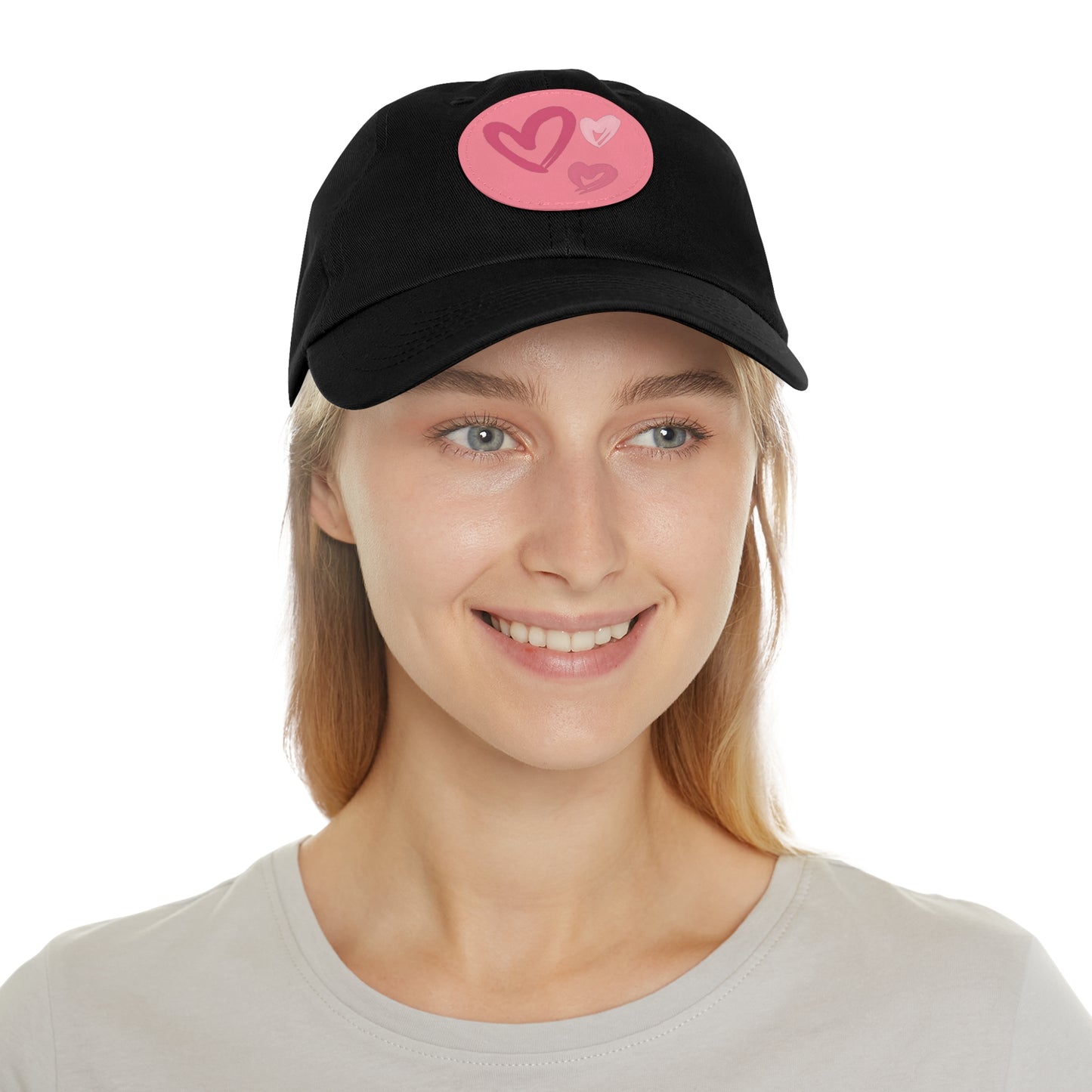 Full Heart Mom Hat with Leather Patch (Round)