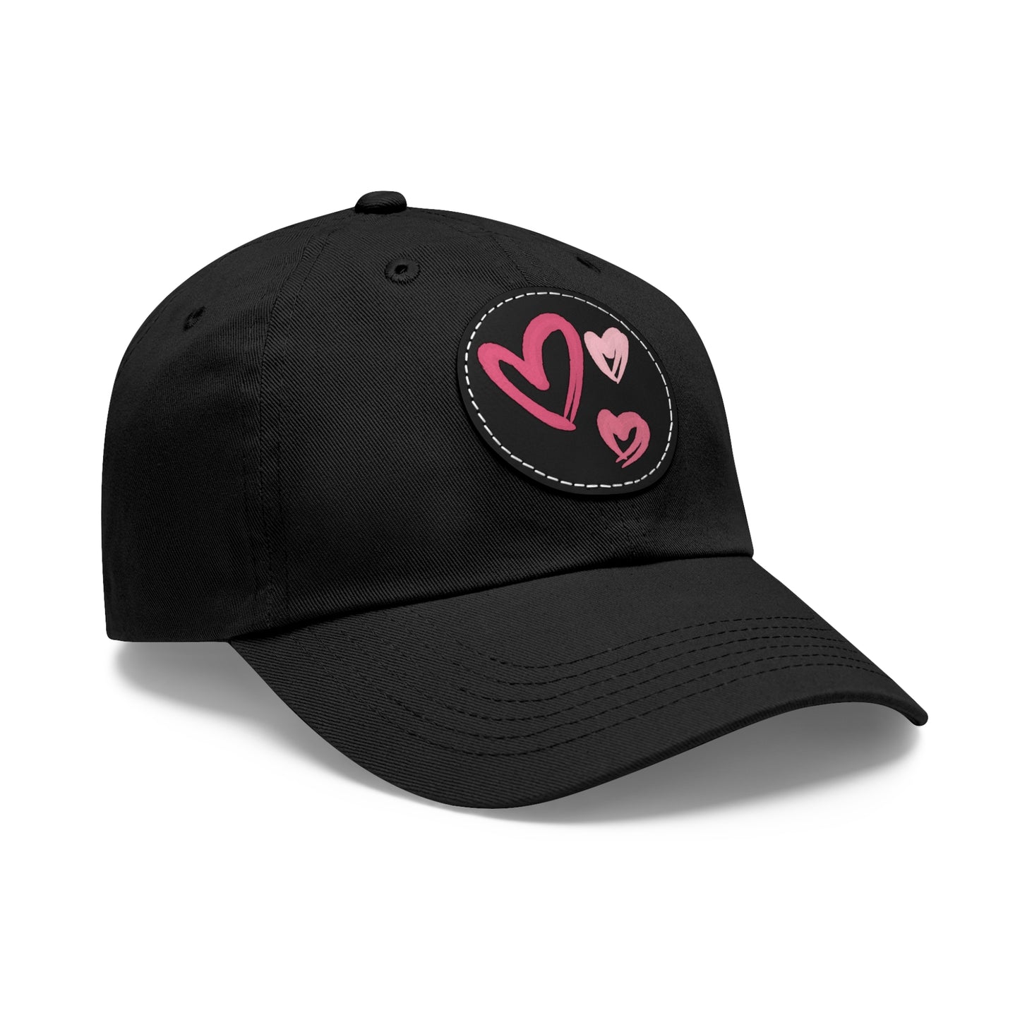 Full Heart Mom Hat with Leather Patch (Round)