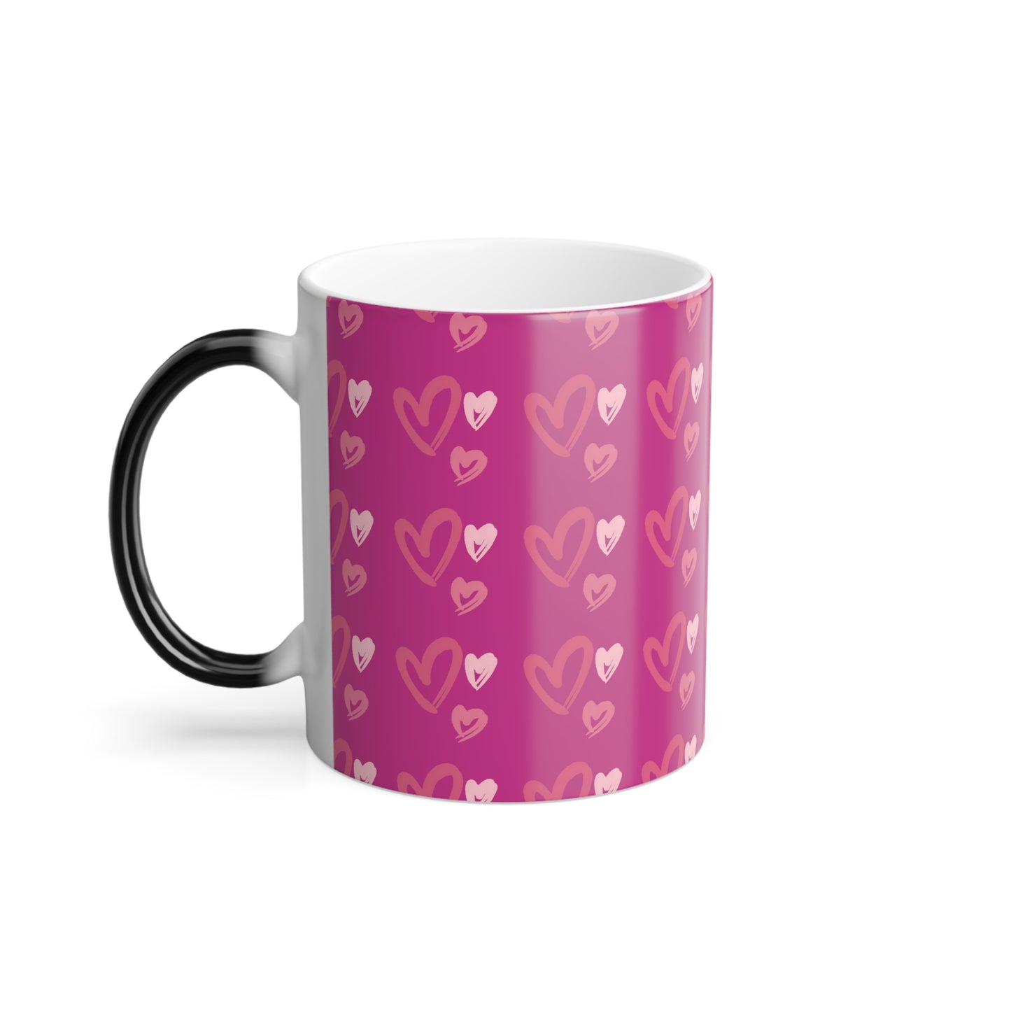 Hearts Color Morphing Mug, 11oz - Pink