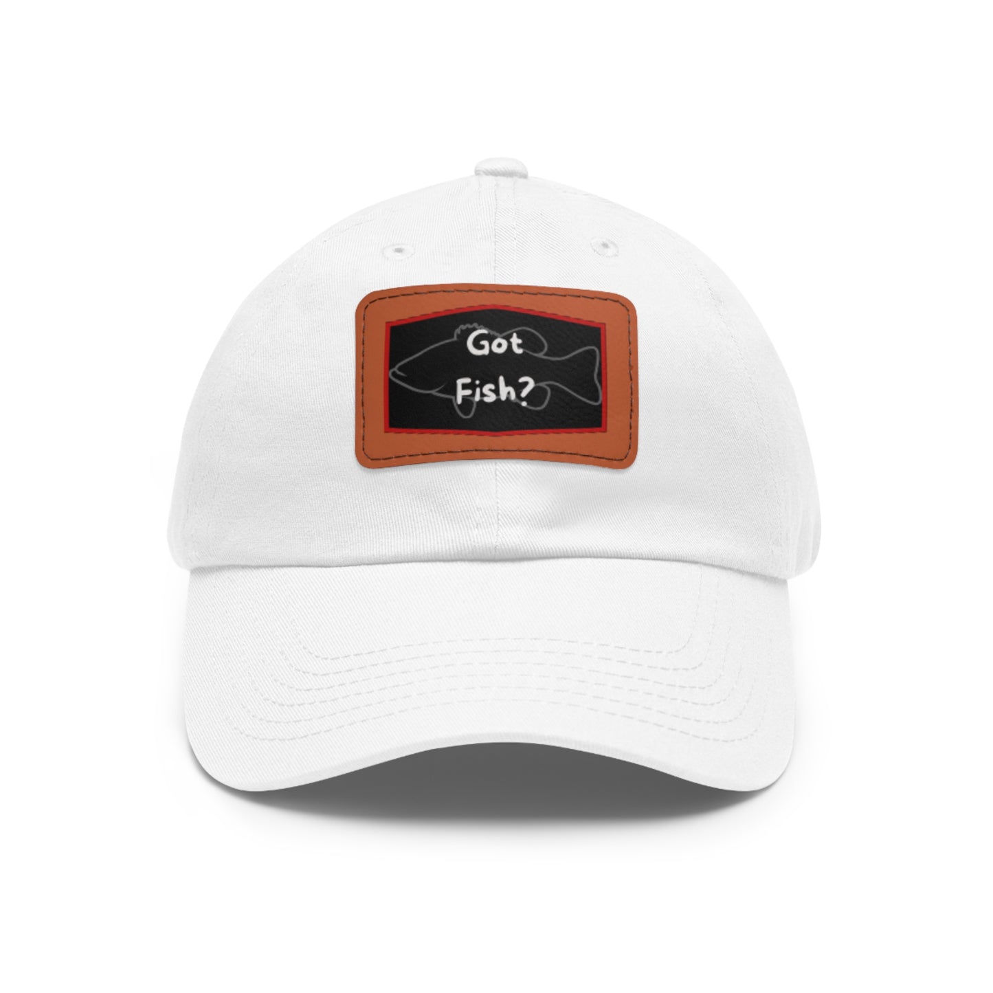 Got Fish? Dad Hat with Leather Patch (Rectangle)