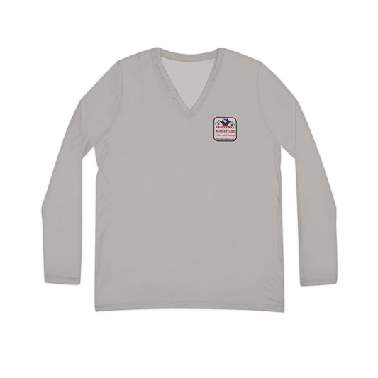 TG REALTY - Women's Long Sleeve V-neck Shirt - LIGHT GRAY