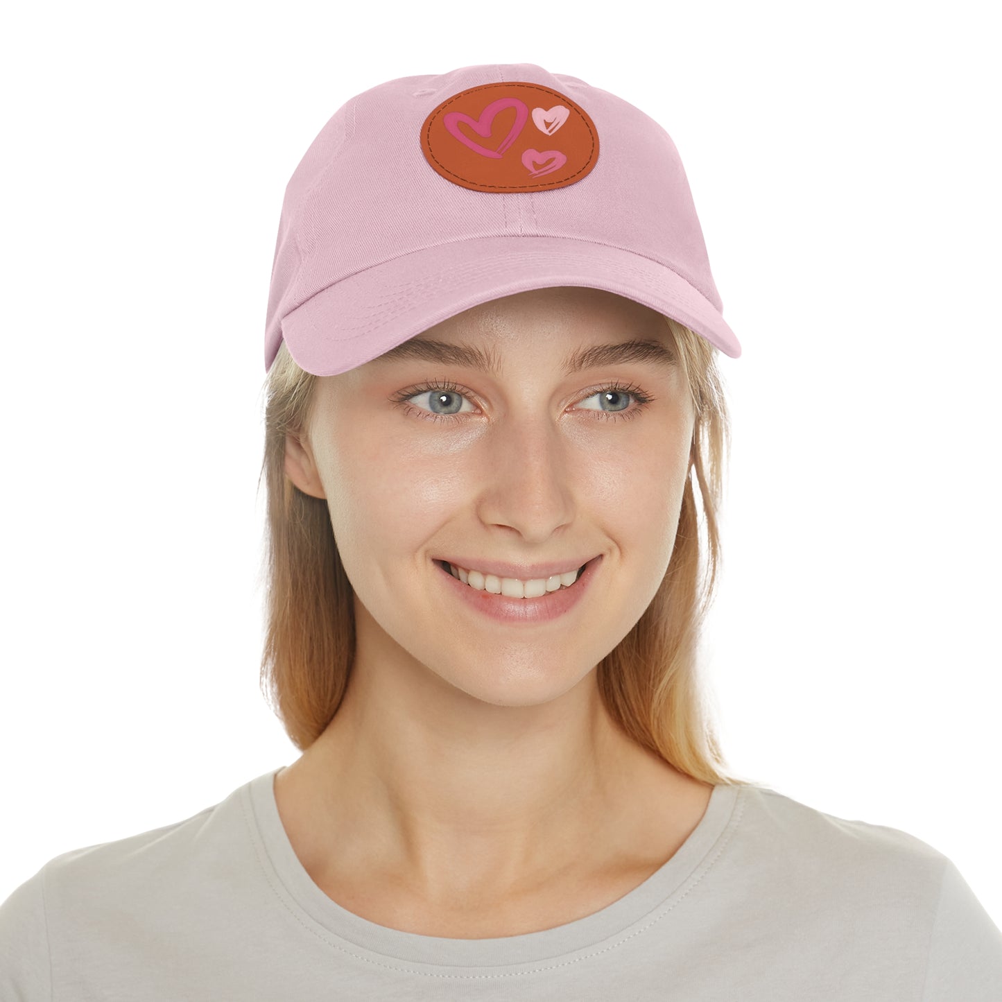 Full Heart Mom Hat with Leather Patch (Round)