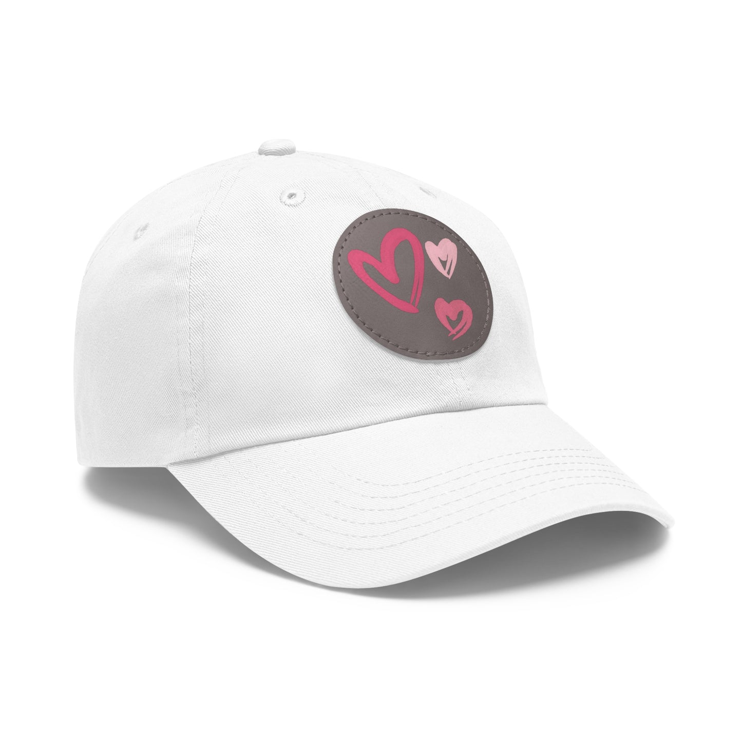 Full Heart Mom Hat with Leather Patch (Round)